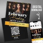 Modern Black Gold Photo Hair Stylist Flyer Card<br><div class="desc">Promote your hair salon with this elegant and modern social media flyer! The black and gold design is perfect for attracting clients and making a statement. Featuring stunning images of beautiful hair, this flyer is sure to turn heads. Easily customisable with your business details, this high-quality design is perfect for...</div>
