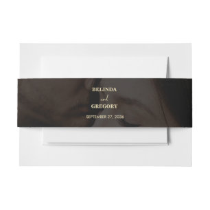 Modern Black Gold Photo Overlay Wedding Invitation Belly Band