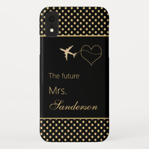 Modern Black Gold Polka Dots Future Mrs Custom Case-Mate iPhone Case