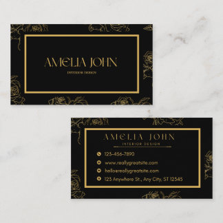 Modern Black Gold Professional Business Card
