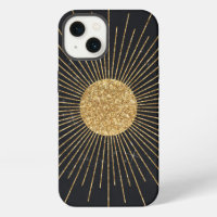 Modern Black Gold Shining Sun
