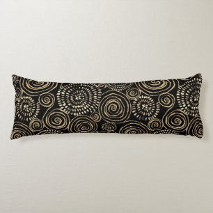 Modern Black Gold Silver Body Cushion