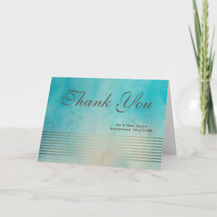 Modern Black Gold Striped Sleek Thank You Card