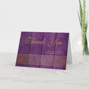Modern Black Gold Striped Sleek Thank You Card