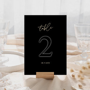 Modern Black Gold Table Number 2 Minimalist Luxury