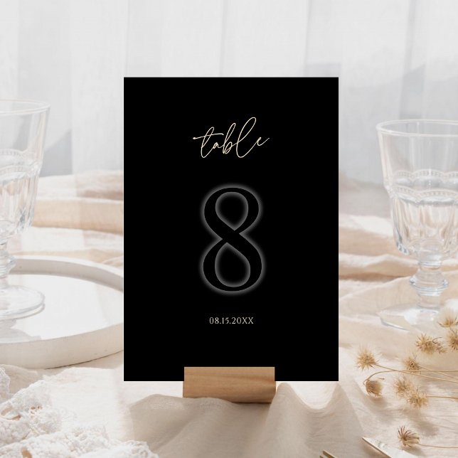 Modern Black Gold Table Number 8 Minimalist Luxury (Modern Black Gold Table Number 8 Minimalist Luxury
)