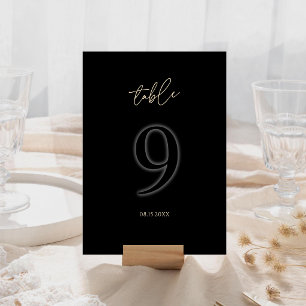 Modern Black Gold Table Number 9 Minimalist Luxury