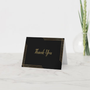 Modern Black & Gold Thank You Card   Milestone