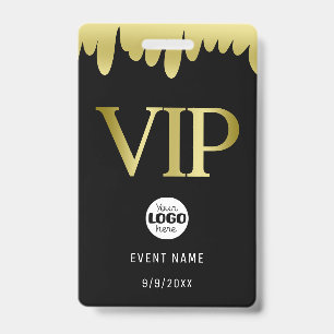 Modern Black Gold VIP Business Logo ID Badge