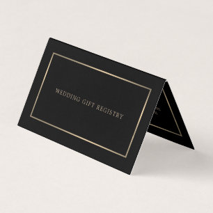 Modern Black & Gold With Photo Gift Registry Card