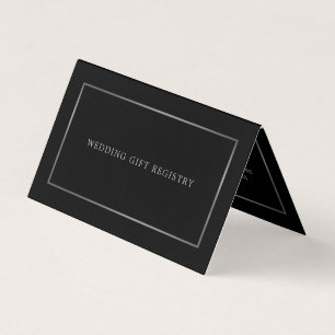 Modern Black & Gold With Photo Gift Registry Card