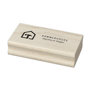 Modern Black & Golden Construction Building Rubber Stamp
