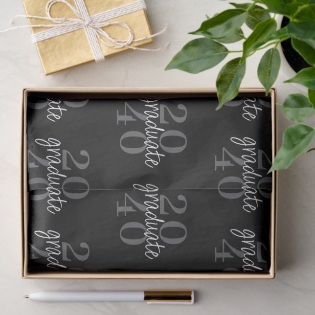 Modern Black Graduation Year Custom Gift Tissue Paper (Gift)