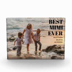 Modern Black Grandkids Names Simple Best Mimi Ever Photo Block