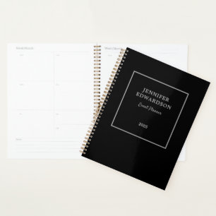 Modern black gray elegant professional business planner