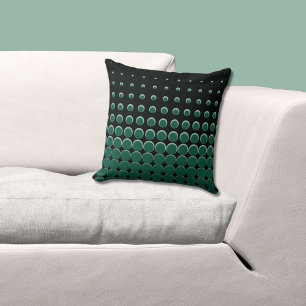 Modern Black & Green Ascending Dots Cushion