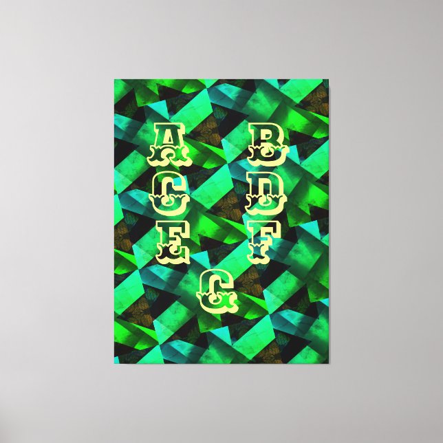 Modern -BLACK-GREEN-BLUE-YELLOW-Very Nice  Canvas Print (Front)