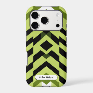 Modern Black Green Wasabi Geometric Sharp Art