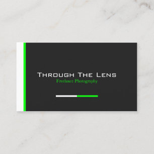 Modern Black, Green & White Stripe - Business Card
