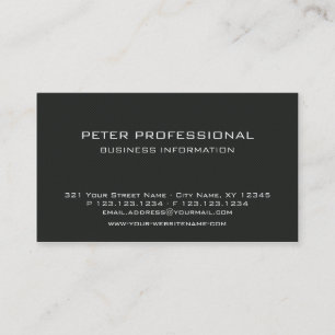 Modern Black Grey Carbon Fibre Photo Business Card