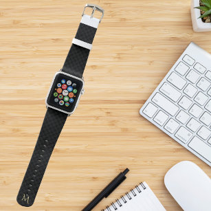 Modern Black Grey Chequered Pattern Cool Stylish Apple Watch Band