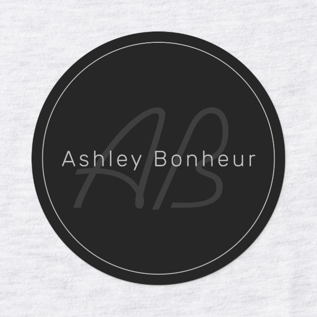 Modern Black & Grey | Cool Name & Monogram (Design 1)