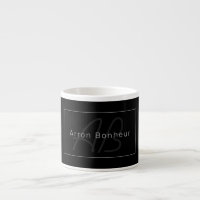 Modern Black & Grey | Cool Name & Monogram
