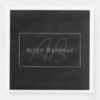 Modern Black & Grey | Cool Name & Monogram