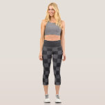 Modern Black Grey Croatian Geometric Checkers Capri Leggings<br><div class="desc">These monochromatic capri leggings feature a modern geometric pattern,  a famous Croatian chequerboard in black/grey version.</div>