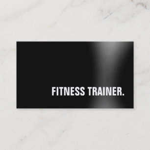Modern Black Grey Fitness Trainer Business Card
