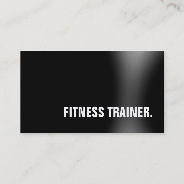 Modern Black Grey Fitness Trainer Business Card (Front)