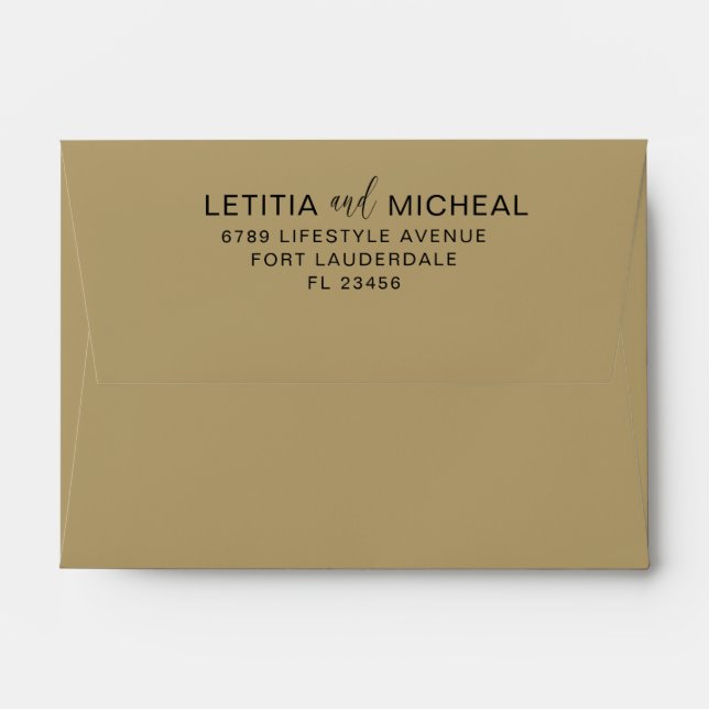 Modern Black, Grey & Gold Monogram Wedding Envelope (Back (Top Flap))