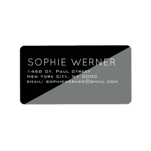 modern black/grey home or business address label