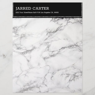 Modern Black & Grey Marble Custom Letterhead