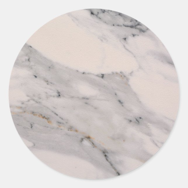 Modern black grey pink marble pattern  classic round sticker (Front)