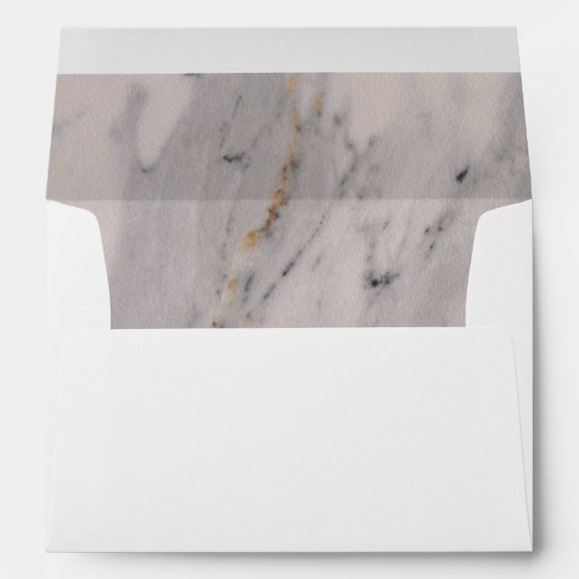 Modern black grey pink marble pattern  envelope (Back (Bottom))