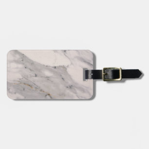 Modern black grey pink marble pattern luggage tag