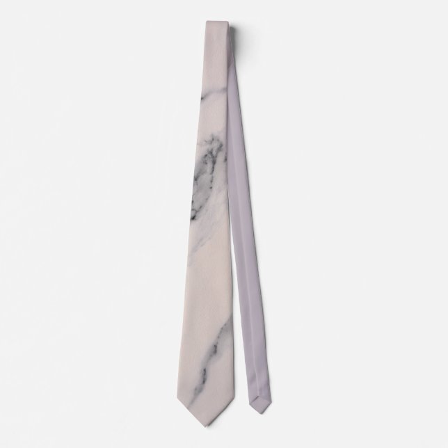 Modern black grey pink marble pattern  tie (Front)