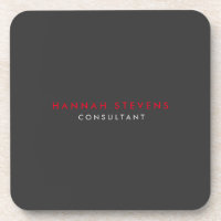 Modern Black Grey Red Professional Your Name
