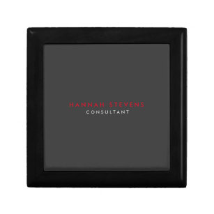 Modern Black Grey Red Professional Your Name Gift Box