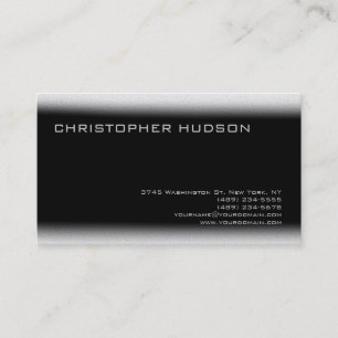 Modern Black Grey Simple Plain Business Card