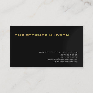 Modern Black Grey Simple Plain Business Card