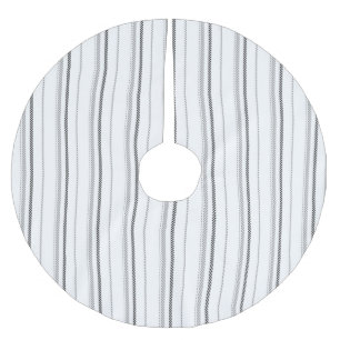 Modern black grey white graphic stripe pattern brushed polyester tree skirt