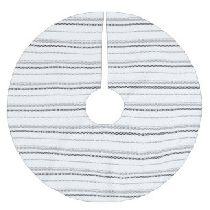 Modern black grey white graphic striped pattern brushed polyester tree skirt