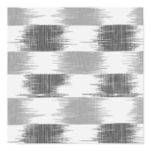 Modern black grey white ikat pattern
