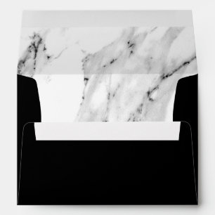 Modern black grey white marble pattern envelope