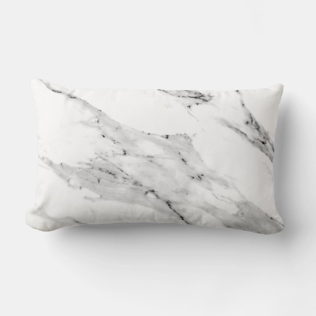 Modern black grey white marble pattern  lumbar cushion (Front)