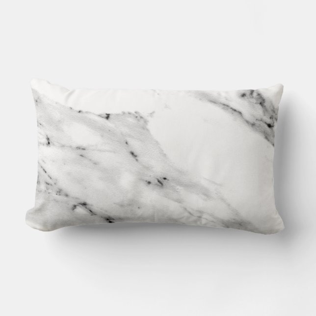 Modern black grey white marble pattern  lumbar cushion (Front)
