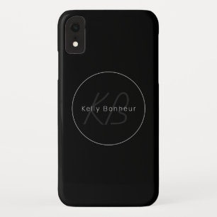 Modern Black & Greys   Cool Name & Monogram Case-Mate iPhone Case