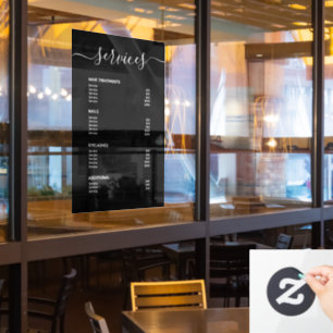 Modern Black Hair Stylist Price List Service Menu